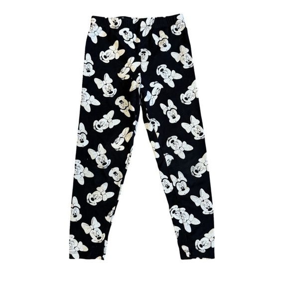 Disney Pants Leggings Black Minnie Mouse Print Graphic Character Girls Size 6 - Picture 2 of 4